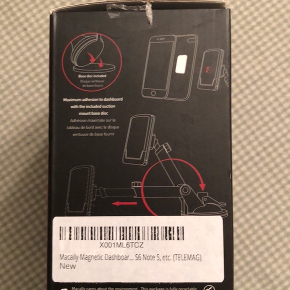 MACALLY MAGNETIC PHONE MOUNT WITH TELESCOPIC ARM INCL 4 METAL PLATES NWOT - #437 - Picture 3 of 14